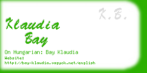 klaudia bay business card